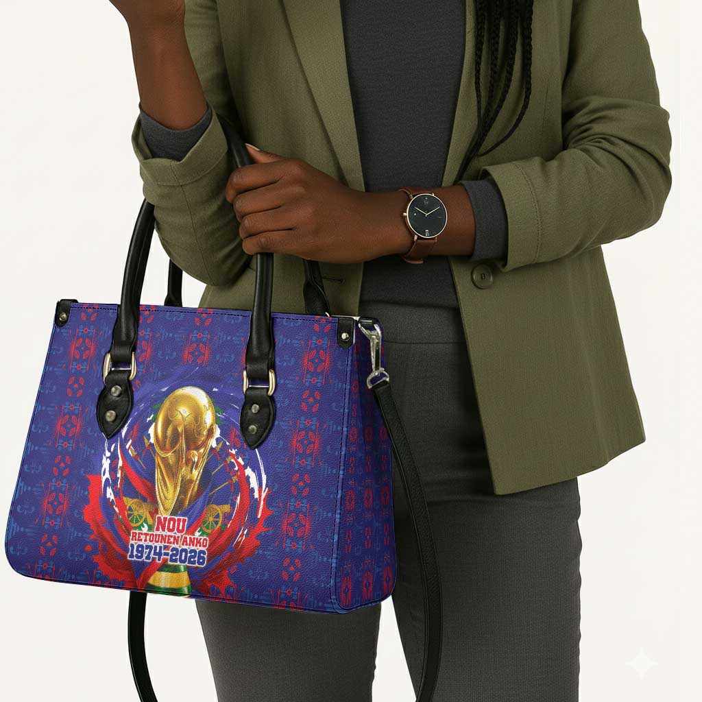 Haiti Grenadye Alaso Leather Bag Blue Nou Retounen Anko 1974-2026 - African Pride