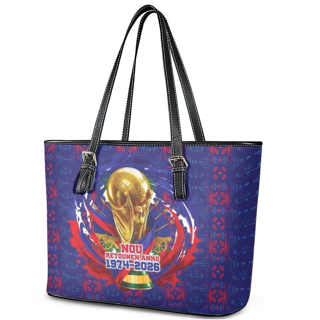 Haiti Grenadye Alaso Leather Tote Bag Blue Nou Retounen Anko 1974-2026 - African Pride