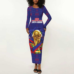 Custom Haiti Grenadye Alaso Long Sleeve Bodycon Dress Blue Nou Retounen Anko 1974-2026 - African Pride