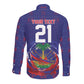 Custom Haiti Grenadye Alaso Long Sleeve Button Shirt Blue Nou Retounen Anko 1974-2026 - African Pride