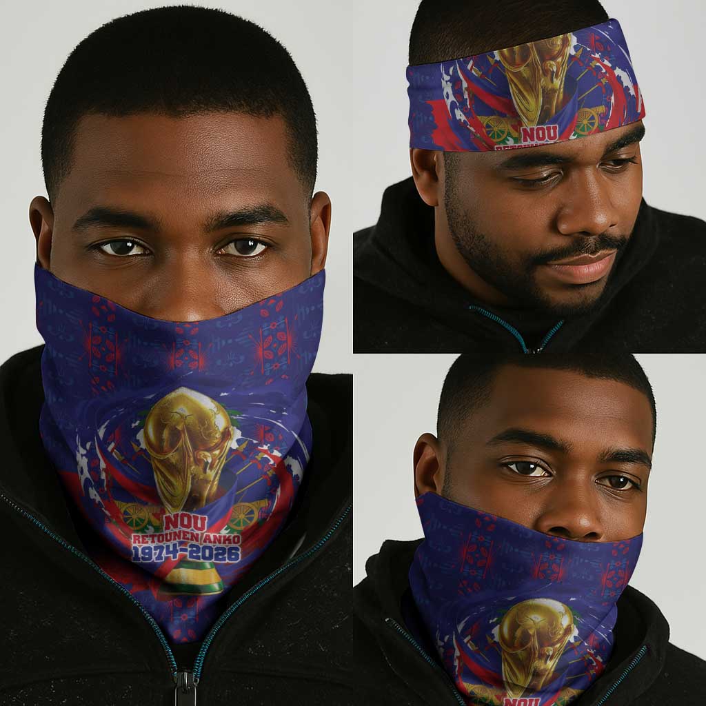 Haiti Grenadye Alaso Neck Gaiter Blue Nou Retounen Anko 1974-2026 - African Pride