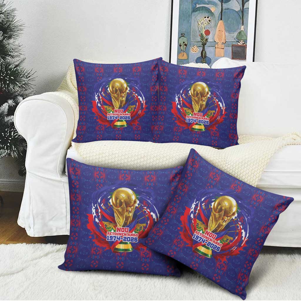 Haiti Grenadye Alaso Pillow Cover Blue Nou Retounen Anko 1974-2026 - African Pride