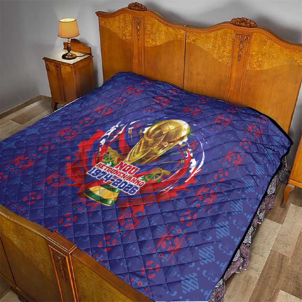 Haiti Grenadye Alaso Quilt Blue Nou Retounen Anko 1974-2026 - African Pride