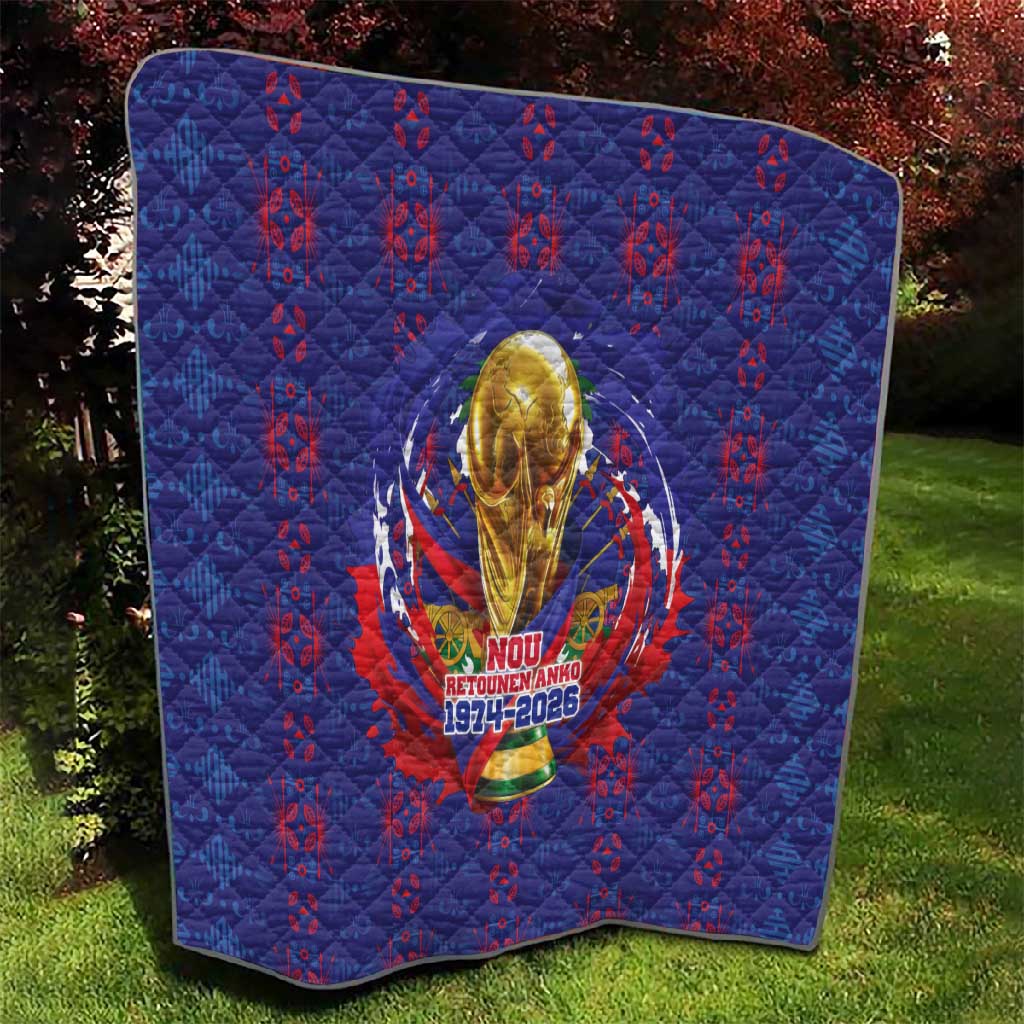 Haiti Grenadye Alaso Quilt Blue Nou Retounen Anko 1974-2026 - African Pride