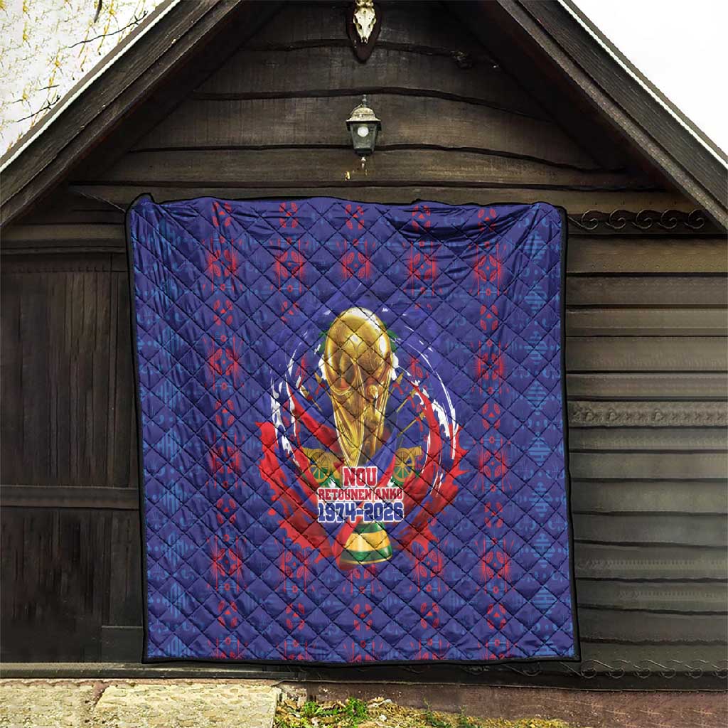 Haiti Grenadye Alaso Quilt Blue Nou Retounen Anko 1974-2026 - African Pride