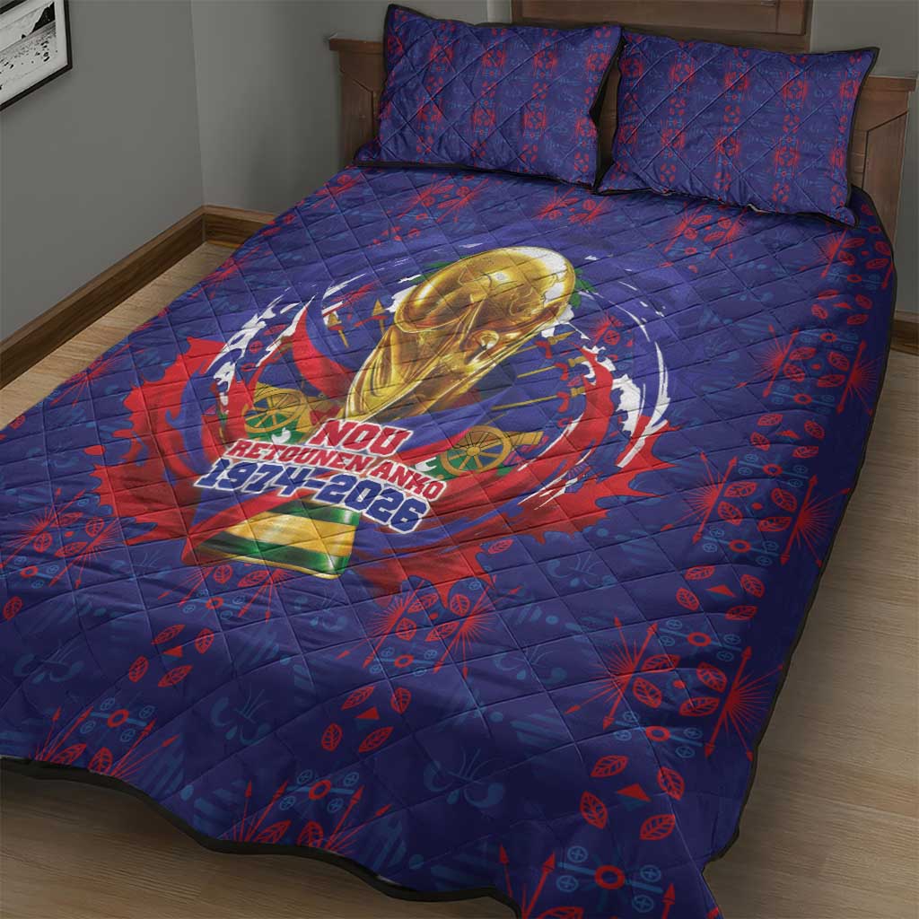 Haiti Grenadye Alaso Quilt Bed Set Blue Nou Retounen Anko 1974-2026 - African Pride