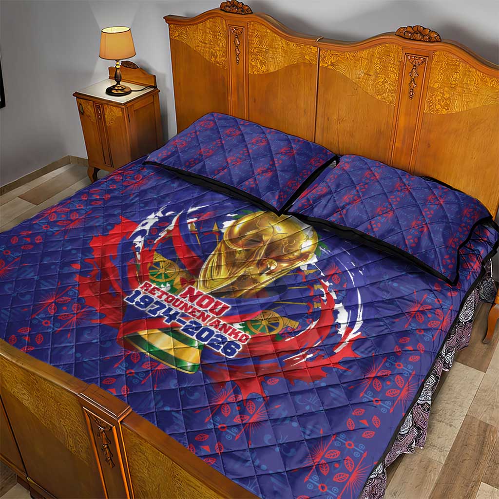 Haiti Grenadye Alaso Quilt Bed Set Blue Nou Retounen Anko 1974-2026 - African Pride