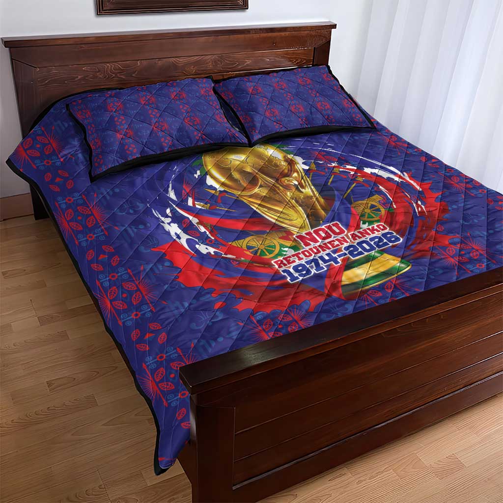 Haiti Grenadye Alaso Quilt Bed Set Blue Nou Retounen Anko 1974-2026 - African Pride