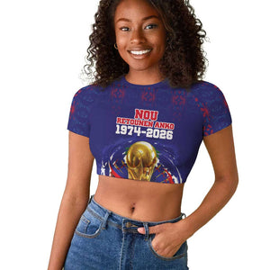 Custom Haiti Grenadye Alaso Raglan Cropped T shirt Blue Nou Retounen Anko 1974-2026 - African Pride