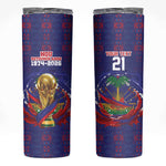 Custom Haiti Grenadye Alaso Skinny Tumbler Blue Nou Retounen Anko 1974-2026 - African Pride