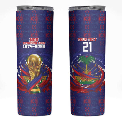 Custom Haiti Grenadye Alaso Skinny Tumbler Blue Nou Retounen Anko 1974-2026 - African Pride