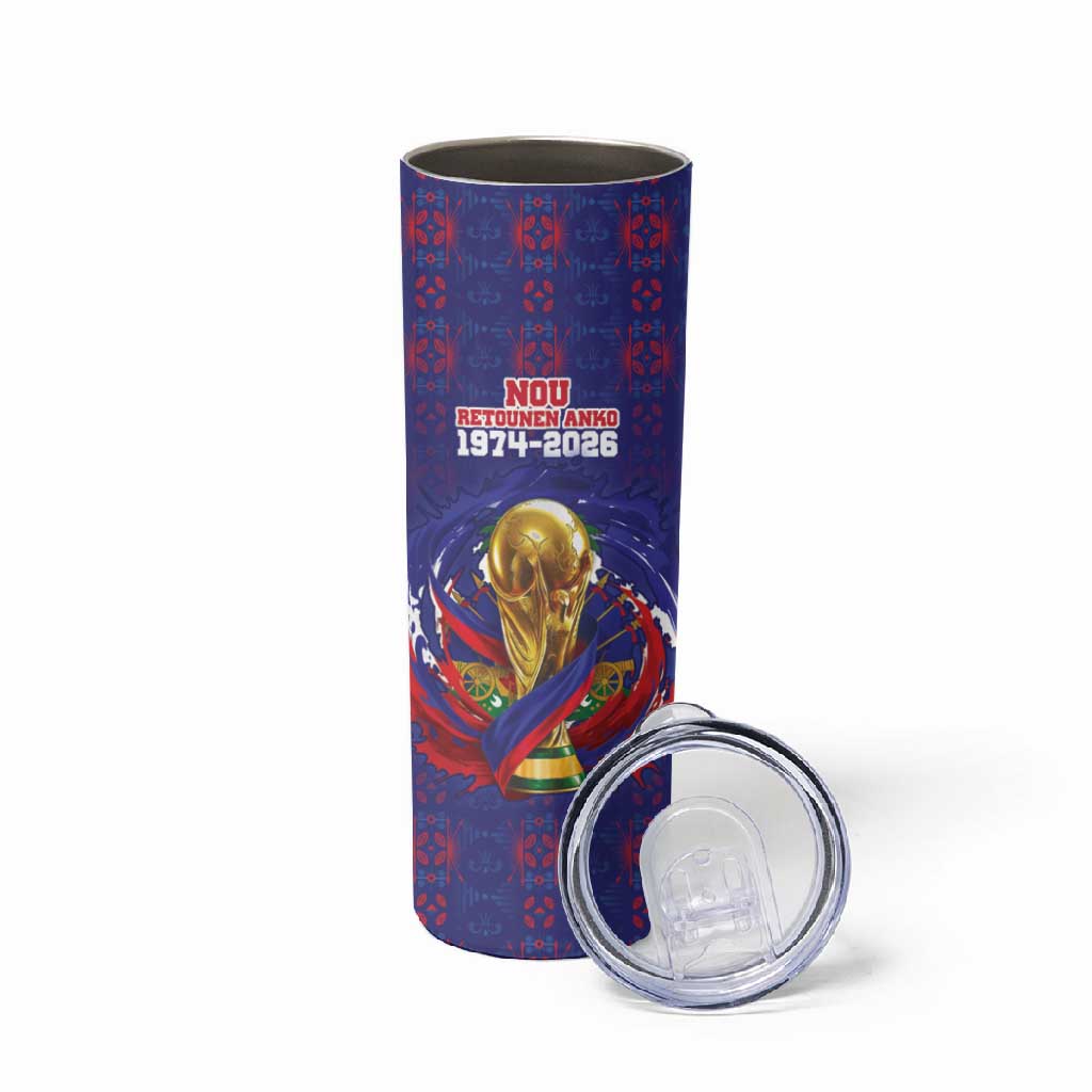 Custom Haiti Grenadye Alaso Skinny Tumbler Blue Nou Retounen Anko 1974-2026 - African Pride
