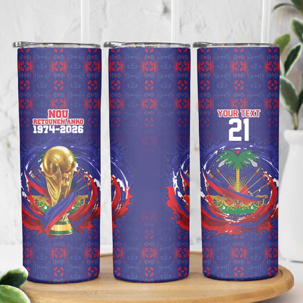 Custom Haiti Grenadye Alaso Skinny Tumbler Blue Nou Retounen Anko 1974-2026 - African Pride