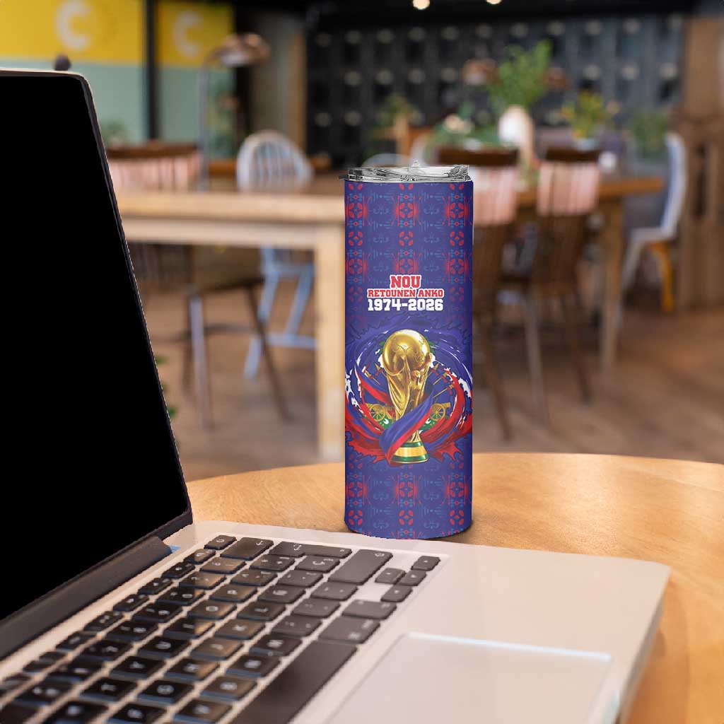 Custom Haiti Grenadye Alaso Skinny Tumbler Blue Nou Retounen Anko 1974-2026 - African Pride