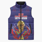 Custom Haiti Grenadye Alaso Sleeveless Puffer Jacket Blue Nou Retounen Anko 1974-2026 - African Pride