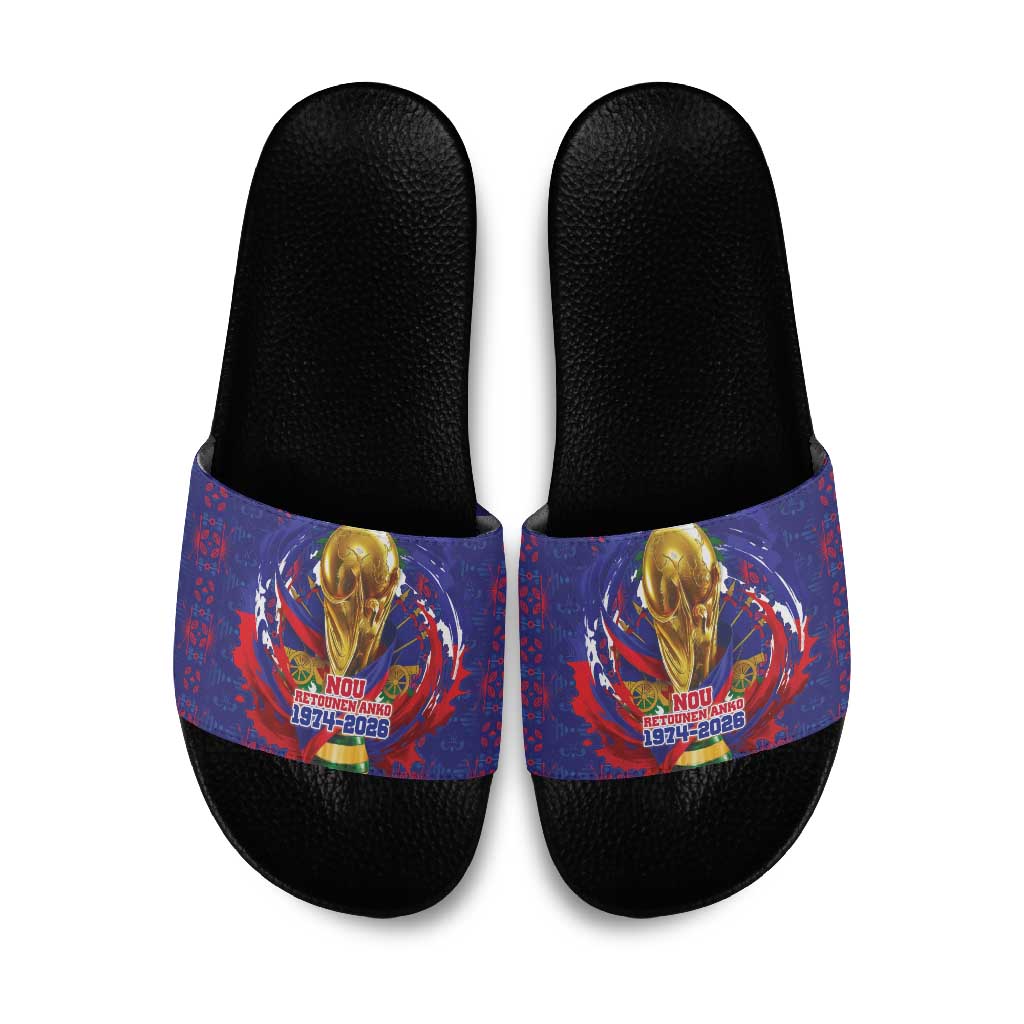 Haiti Grenadye Alaso Slide Sandals Blue Nou Retounen Anko 1974-2026 - African Pride