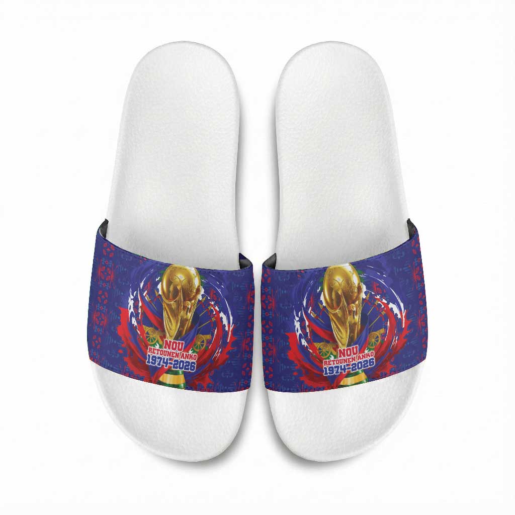 Haiti Grenadye Alaso Slide Sandals Blue Nou Retounen Anko 1974-2026 - African Pride