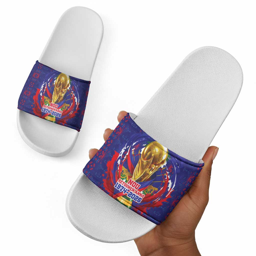 Haiti Grenadye Alaso Slide Sandals Blue Nou Retounen Anko 1974-2026 - African Pride