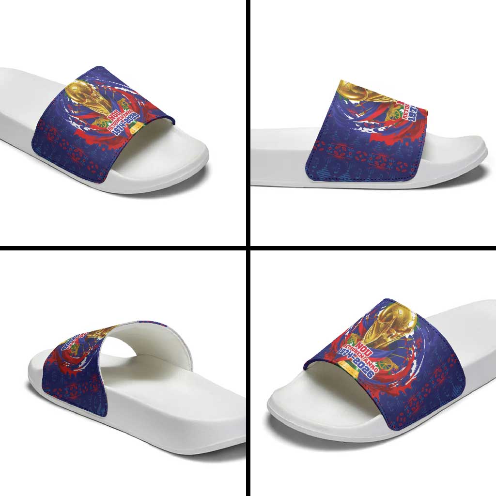 Haiti Grenadye Alaso Slide Sandals Blue Nou Retounen Anko 1974-2026 - African Pride