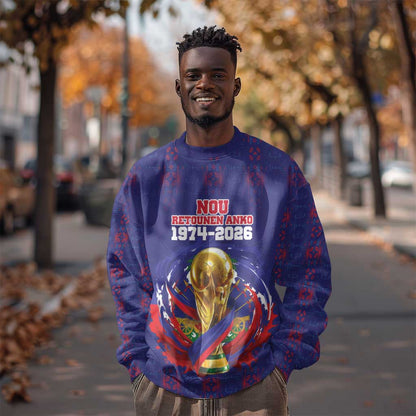 Custom Haiti Grenadye Alaso Sweatshirt Blue Nou Retounen Anko 1974-2026 - African Pride
