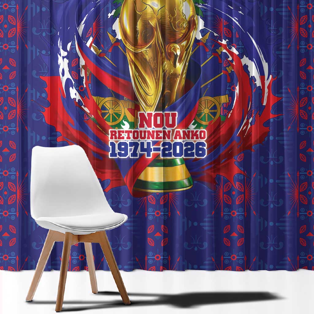 Haiti Grenadye Alaso Window Curtain Blue Nou Retounen Anko 1974-2026 - African Pride
