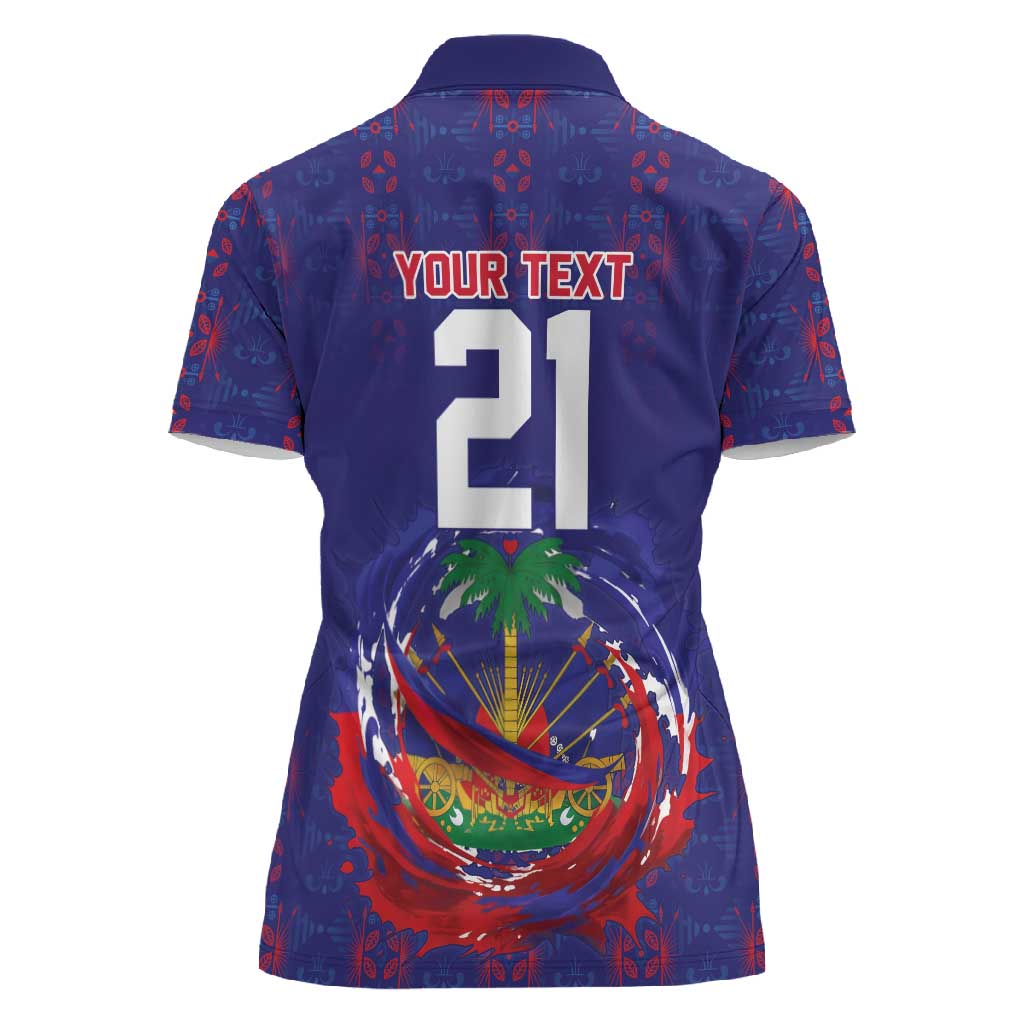 Custom Haiti Grenadye Alaso Women Polo Shirt Blue Nou Retounen Anko 1974-2026 - African Pride