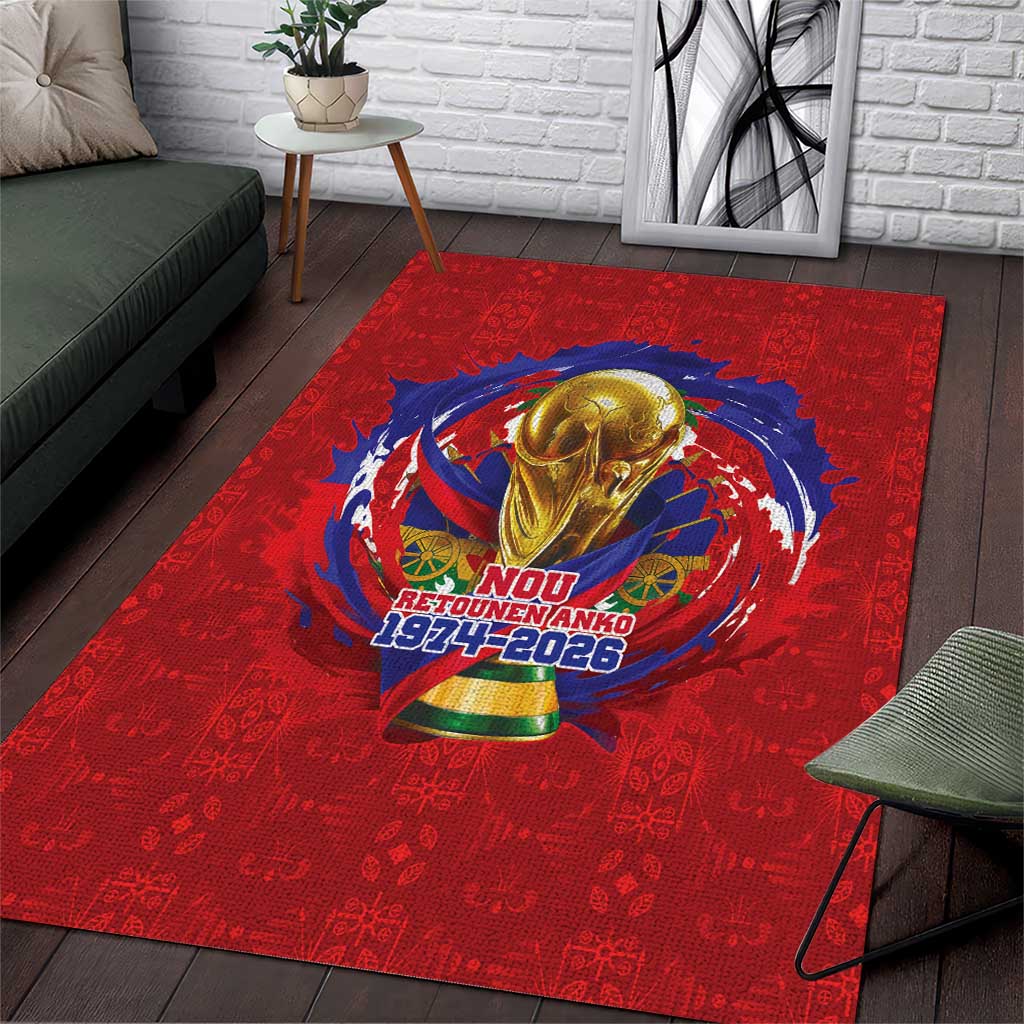 Haiti Grenadye Alaso Area Rug Red Nou Retounen Anko 1974-2026 - African Pride