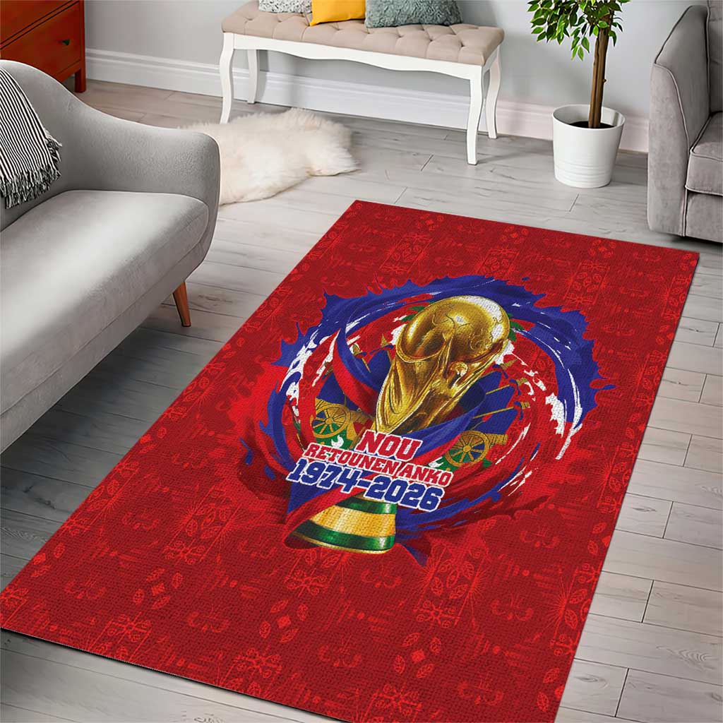 Haiti Grenadye Alaso Area Rug Red Nou Retounen Anko 1974-2026 - African Pride