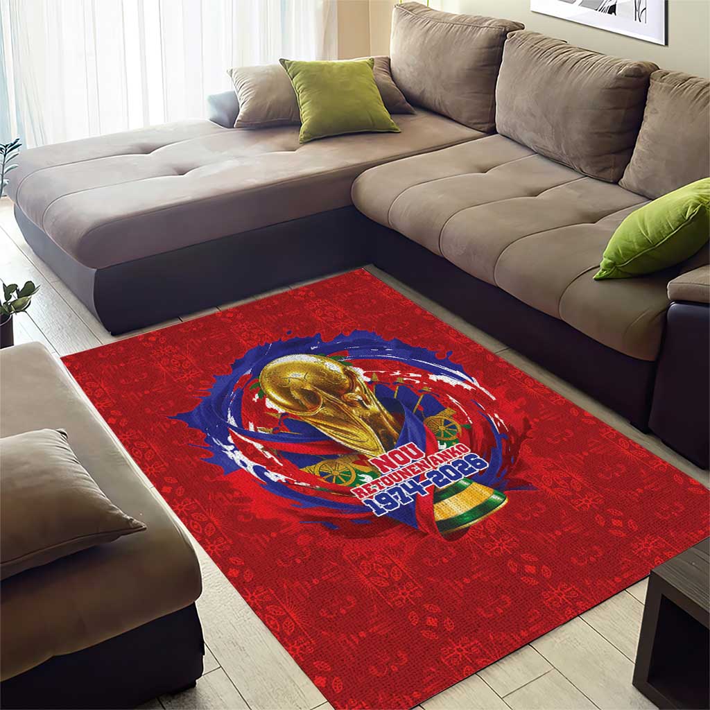 Haiti Grenadye Alaso Area Rug Red Nou Retounen Anko 1974-2026 - African Pride