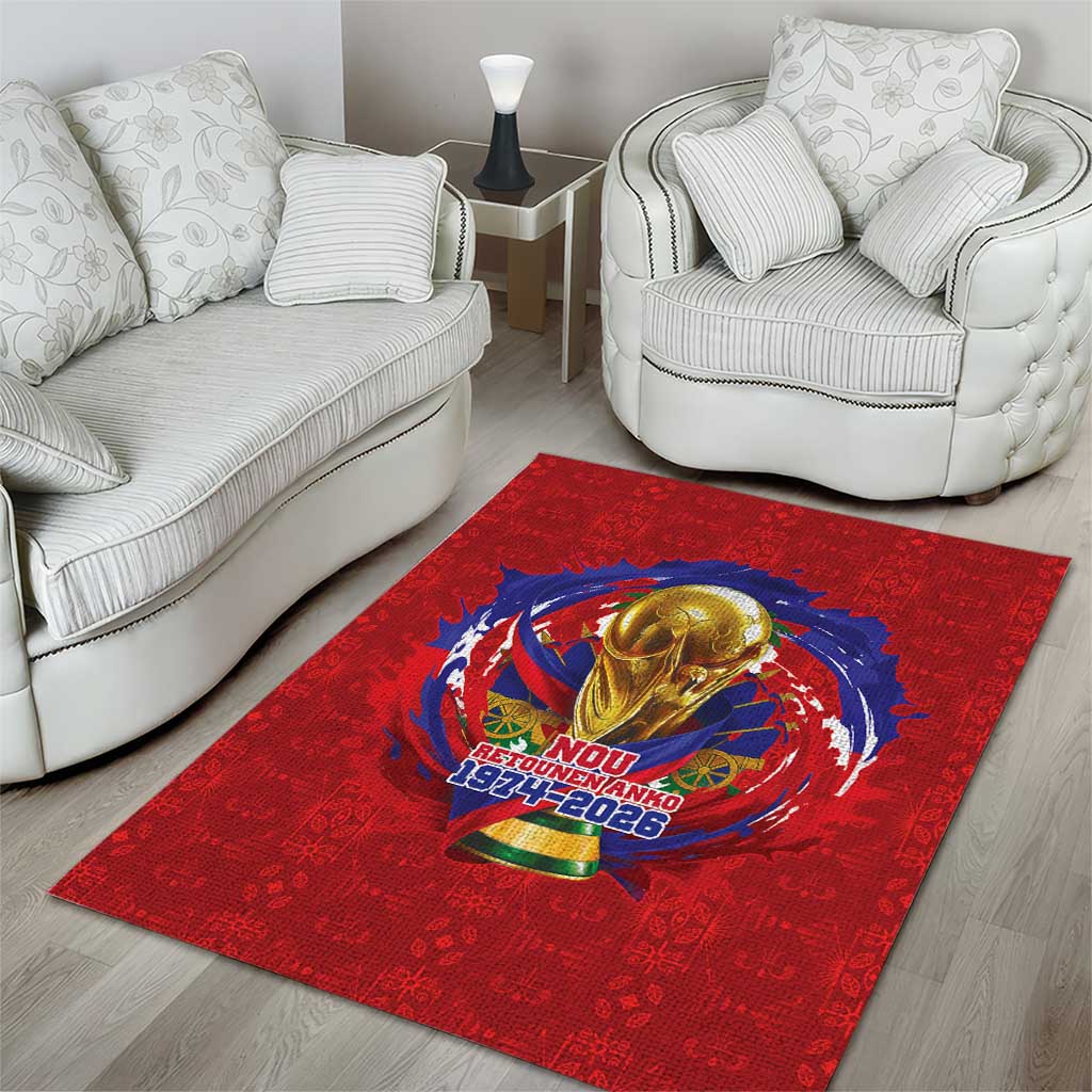 Haiti Grenadye Alaso Area Rug Red Nou Retounen Anko 1974-2026 - African Pride