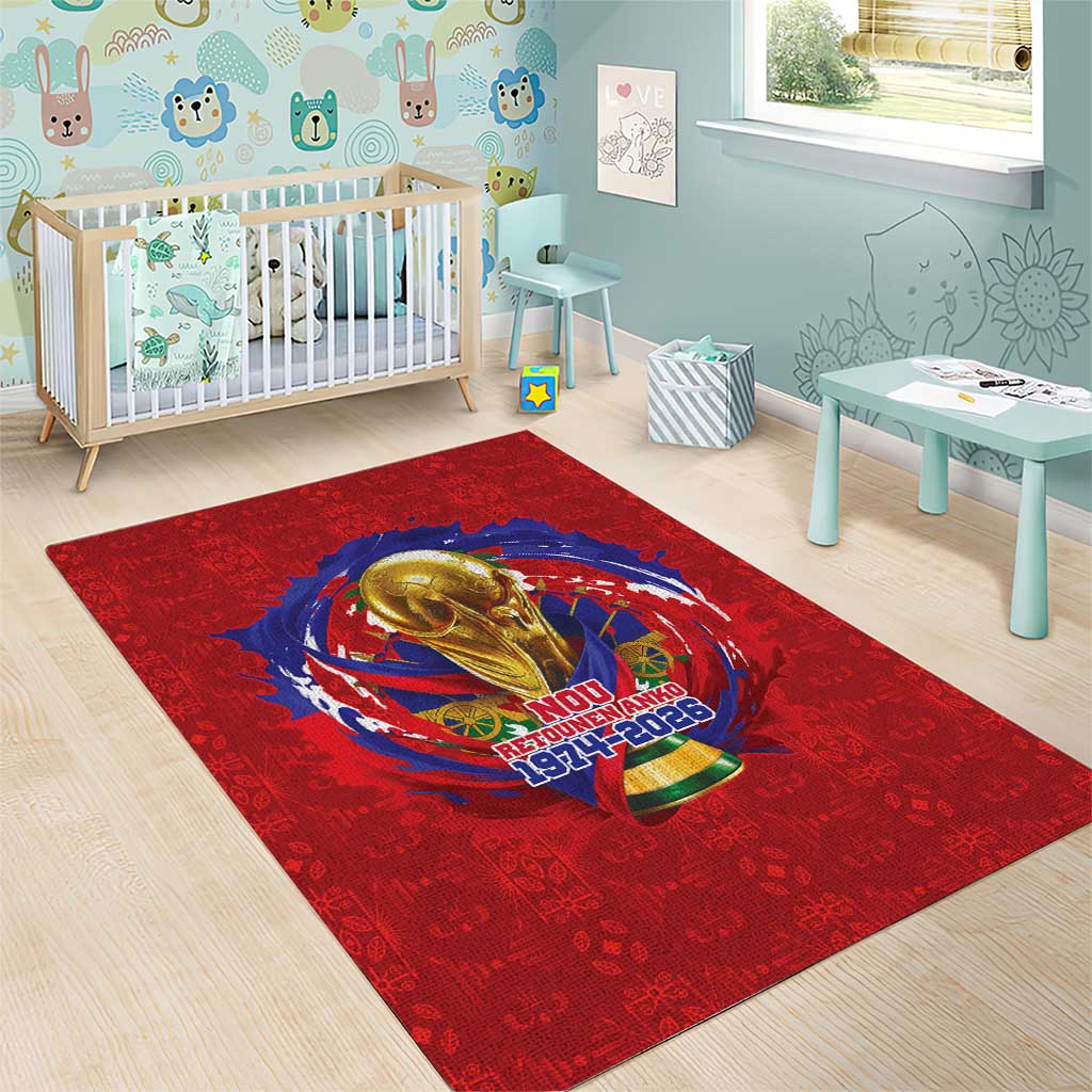 Haiti Grenadye Alaso Area Rug Red Nou Retounen Anko 1974-2026 - African Pride