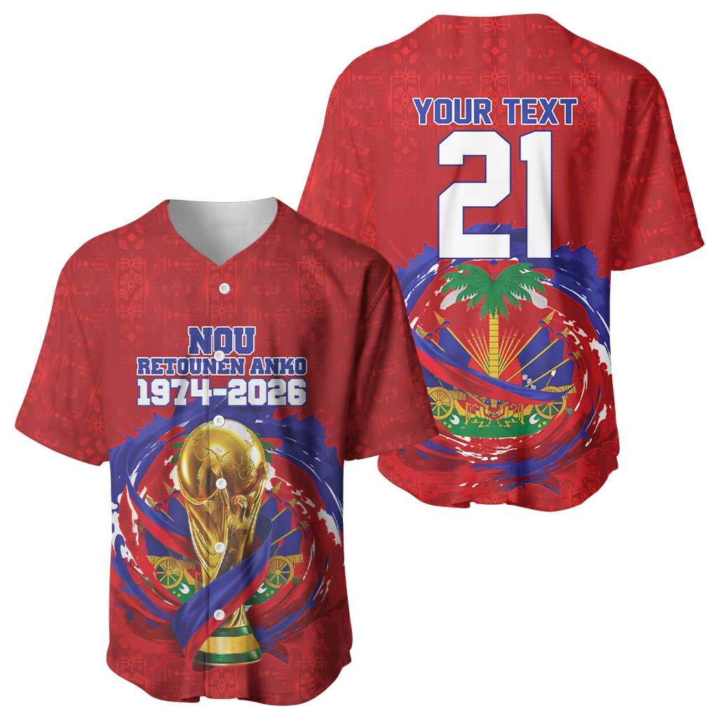 Custom Haiti Grenadye Alaso Baseball Jersey Red Nou Retounen Anko 1974-2026 - African Pride
