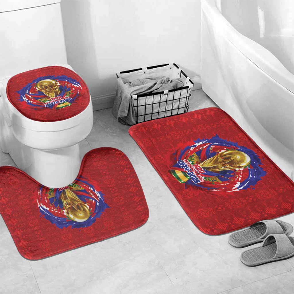 Haiti Grenadye Alaso Bathroom Set Red Nou Retounen Anko 1974-2026 - African Pride