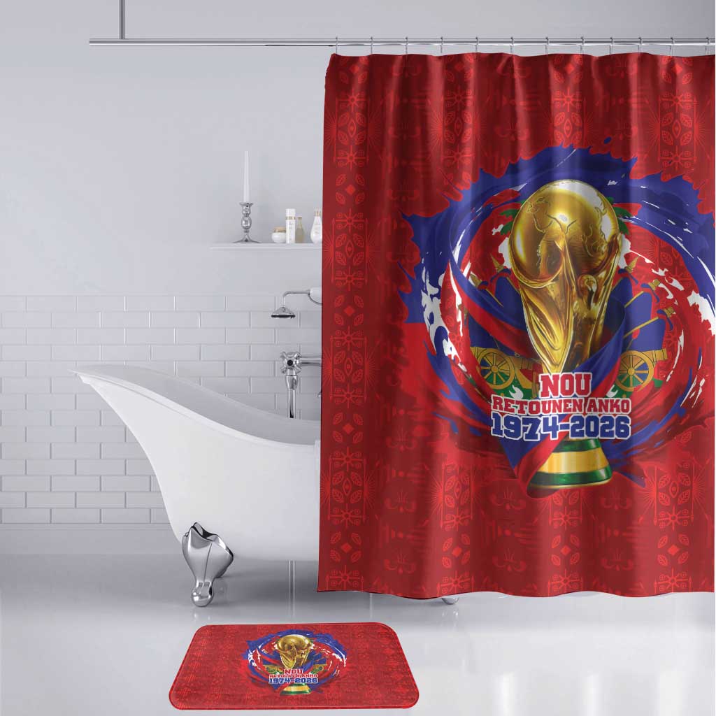 Haiti Grenadye Alaso Bathroom Set Red Nou Retounen Anko 1974-2026 - African Pride