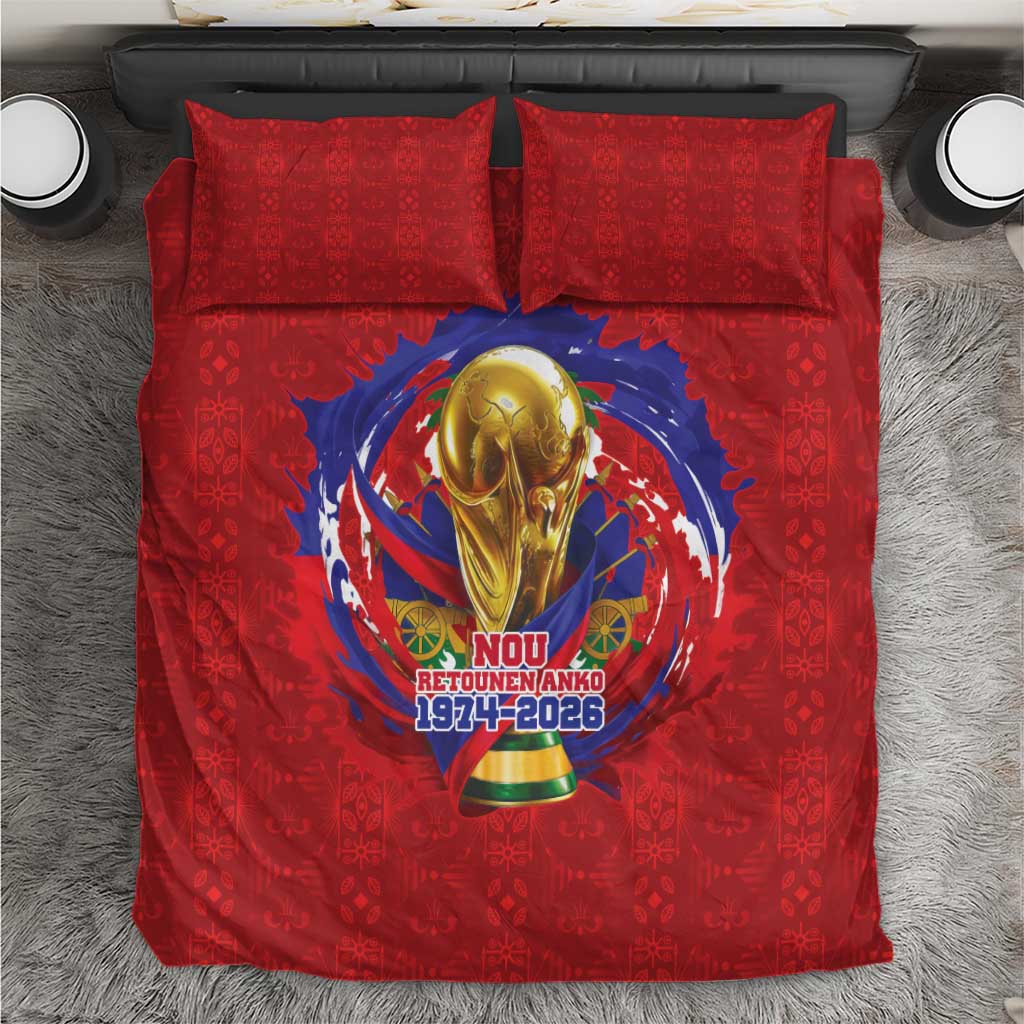 Haiti Grenadye Alaso Bedding Set Red Nou Retounen Anko 1974-2026 - African Pride