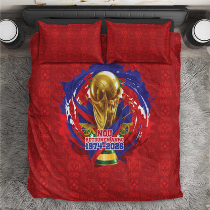 Haiti Grenadye Alaso Bedding Set Red Nou Retounen Anko 1974-2026 - African Pride