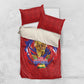 Haiti Grenadye Alaso Bedding Set Red Nou Retounen Anko 1974-2026 - African Pride