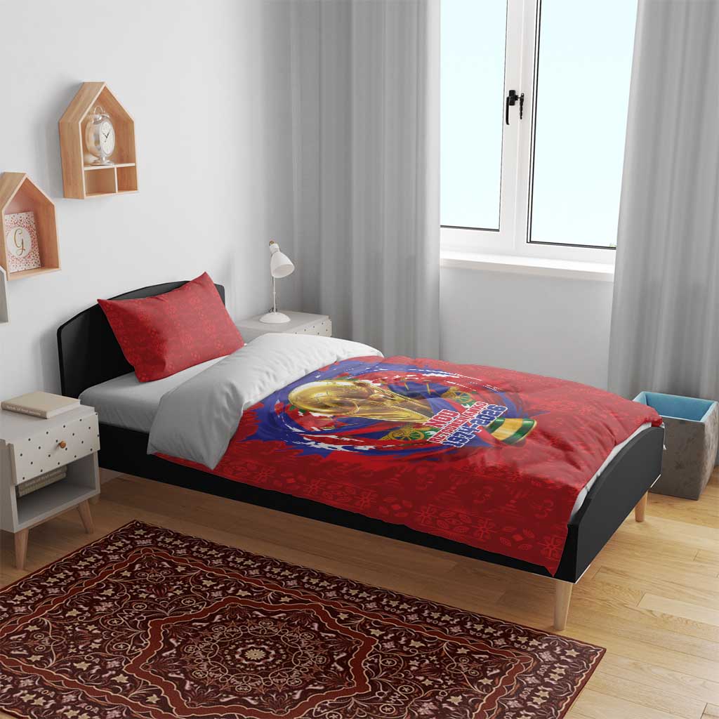 Haiti Grenadye Alaso Bedding Set Red Nou Retounen Anko 1974-2026 - African Pride