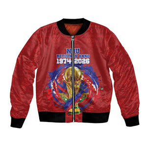 Custom Haiti Grenadye Alaso Bomber Jacket Red Nou Retounen Anko 1974-2026 - African Pride