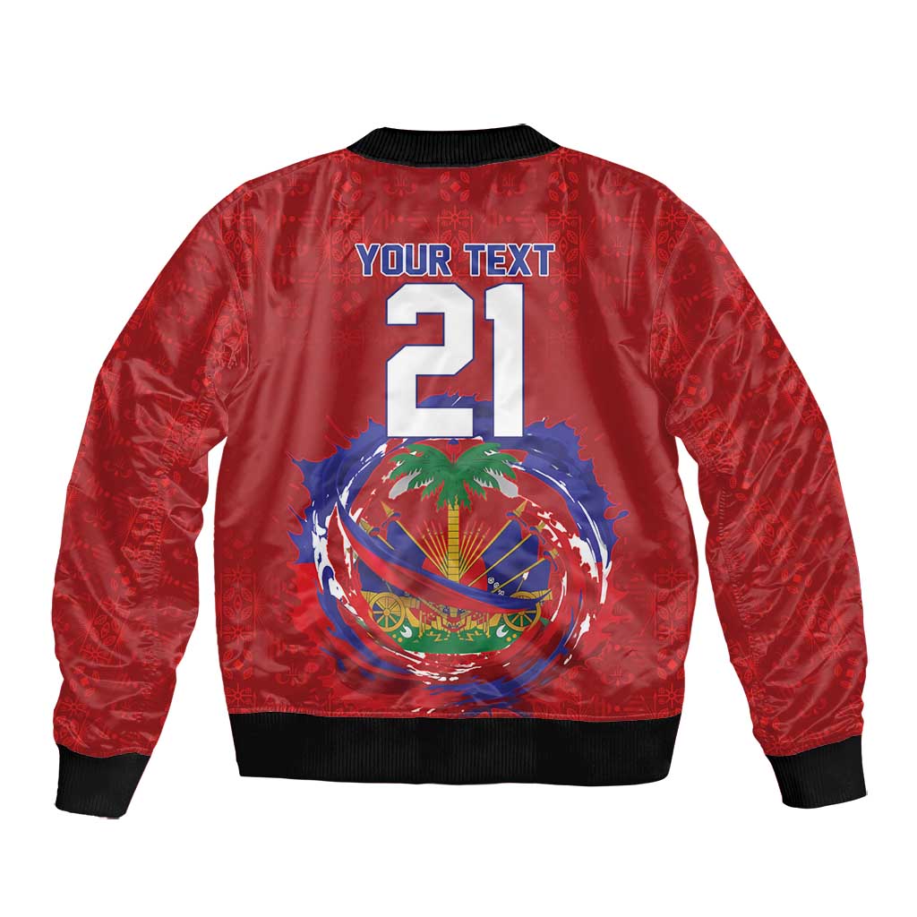 Custom Haiti Grenadye Alaso Bomber Jacket Red Nou Retounen Anko 1974-2026 - African Pride