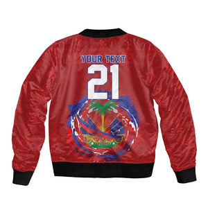 Custom Haiti Grenadye Alaso Bomber Jacket Red Nou Retounen Anko 1974-2026 - African Pride