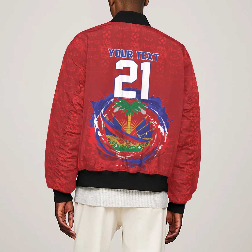 Custom Haiti Grenadye Alaso Bomber Jacket Red Nou Retounen Anko 1974-2026 - African Pride