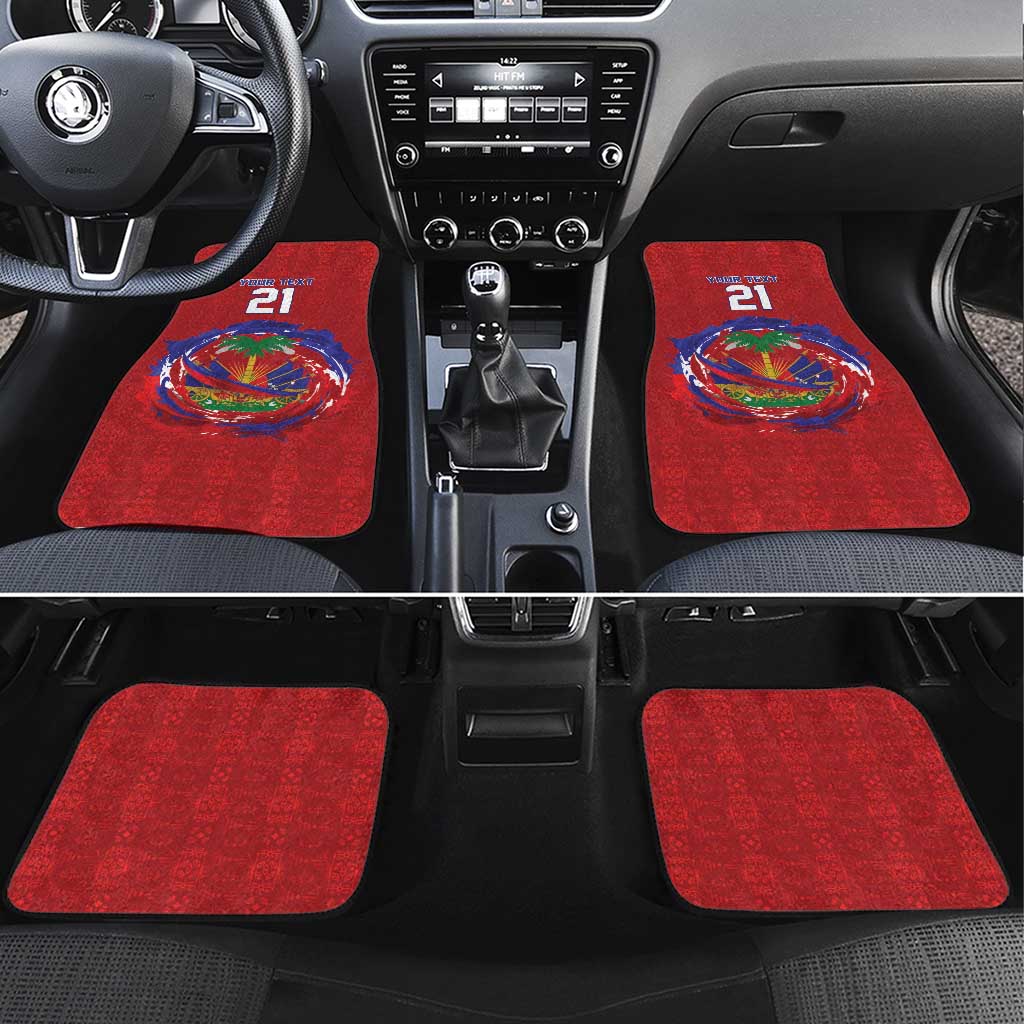 Custom Haiti Grenadye Alaso Car Mats Red Nou Retounen Anko 1974-2026 - African Pride