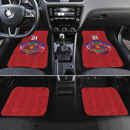 Custom Haiti Grenadye Alaso Car Mats Red Nou Retounen Anko 1974-2026 - African Pride