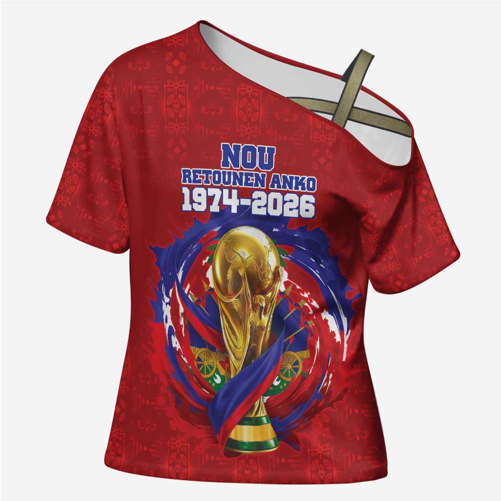 Custom Haiti Grenadye Alaso Cross Shoulder Shirt Red Nou Retounen Anko 1974-2026 - African Pride