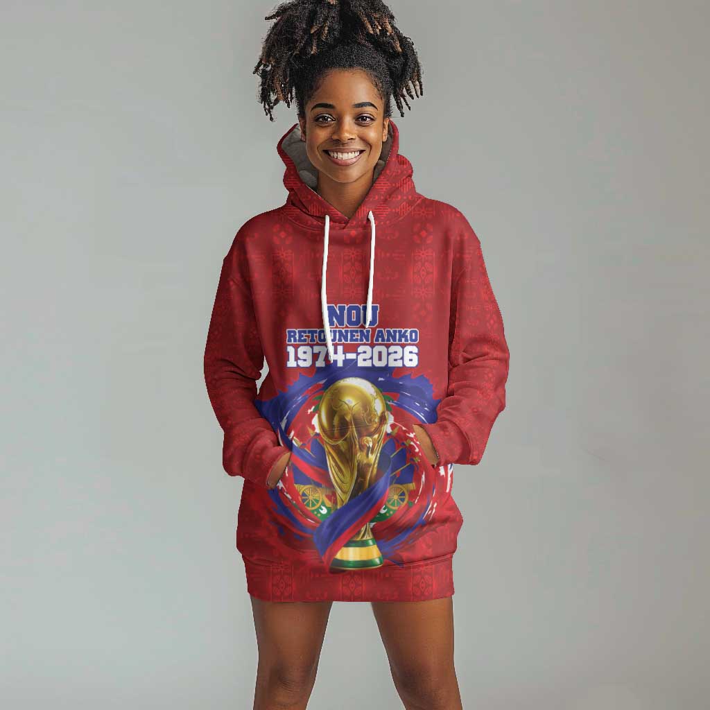 Custom Haiti Grenadye Alaso Hoodie Dress Red Nou Retounen Anko 1974-2026 - African Pride