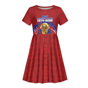 Custom Haiti Grenadye Alaso Kid Short Sleeve Dress Red Nou Retounen Anko 1974-2026 - African Pride