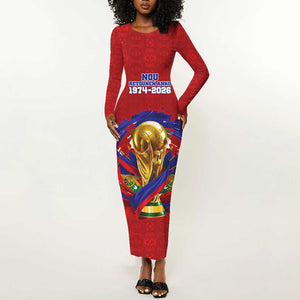 Custom Haiti Grenadye Alaso Long Sleeve Bodycon Dress Red Nou Retounen Anko 1974-2026 - African Pride