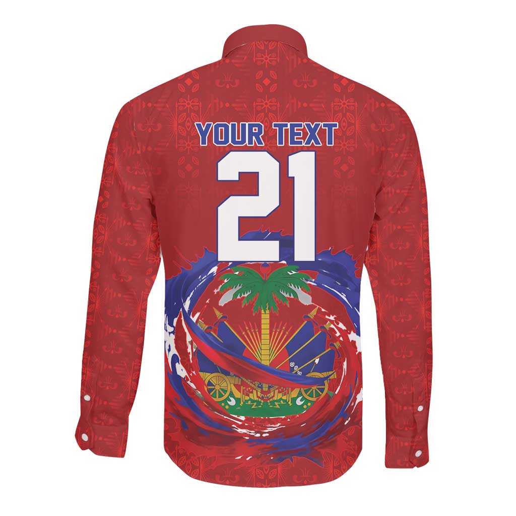 Custom Haiti Grenadye Alaso Long Sleeve Button Shirt Red Nou Retounen Anko 1974-2026 - African Pride