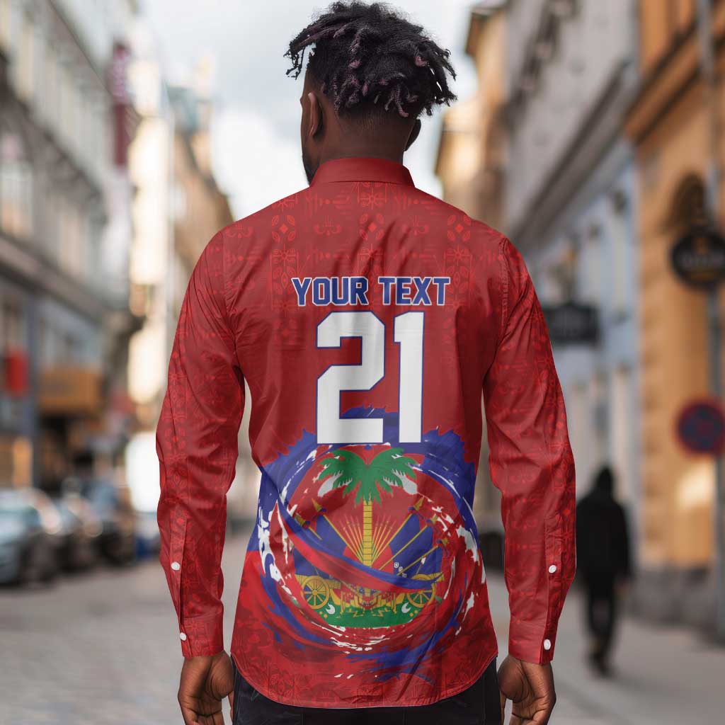 Custom Haiti Grenadye Alaso Long Sleeve Button Shirt Red Nou Retounen Anko 1974-2026 - African Pride